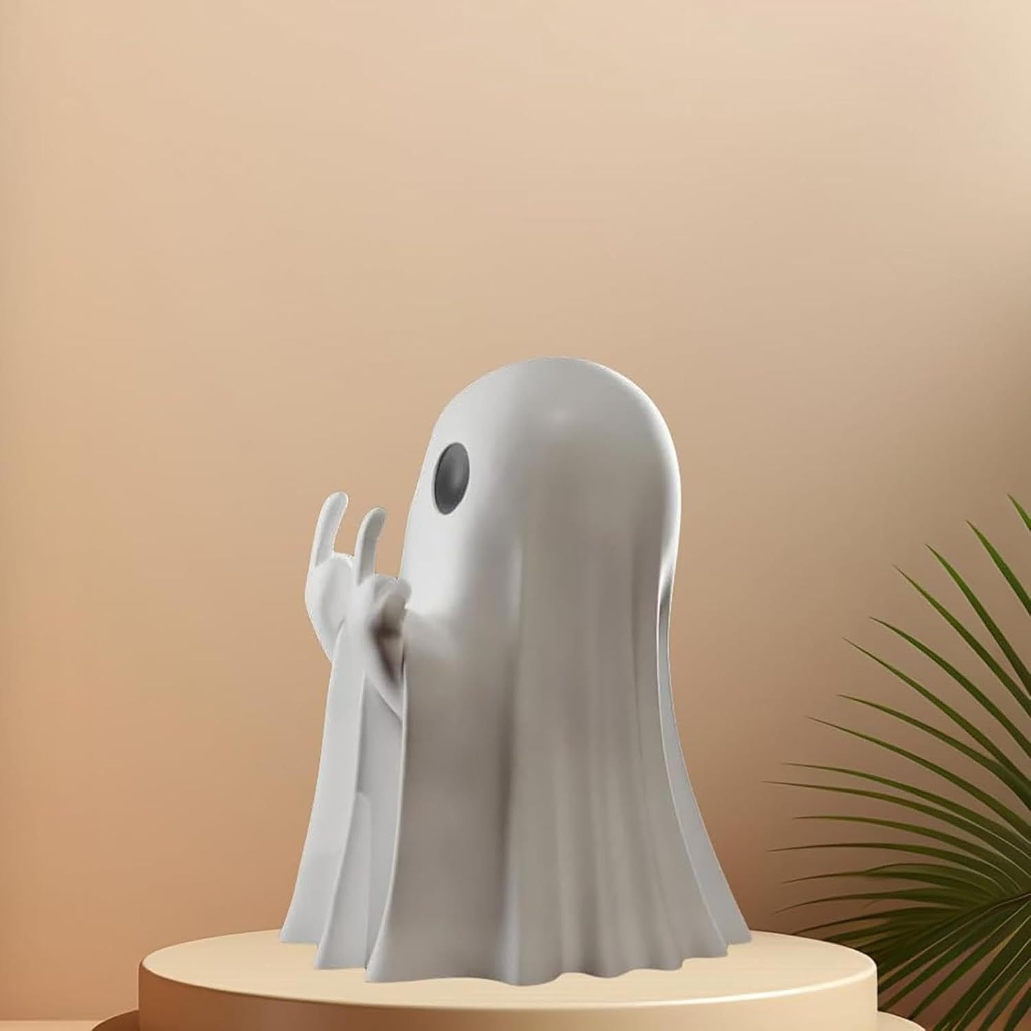 Halloween Resin Middle Finger Ghost Decorations 8CM Pink Pumpkin Ghost with Spranks for Garden and Crafts - Image 5