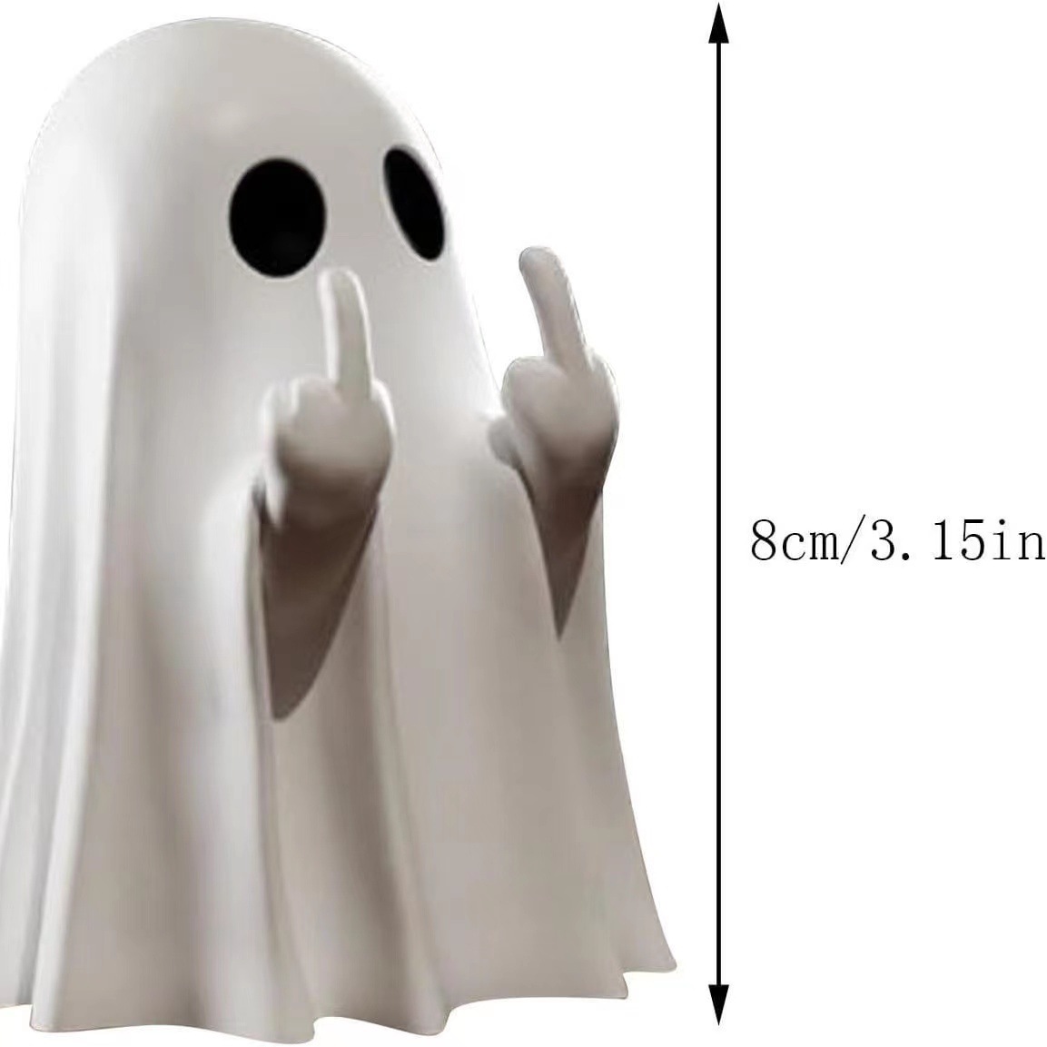 Halloween Resin Middle Finger Ghost Decorations 8CM Pink Pumpkin Ghost with Spranks for Garden and Crafts - Image 6