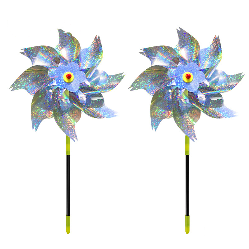 Reflective Scarecrow Wind Spinner Silver 2-pack - Image 1