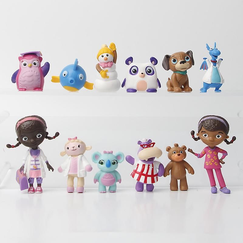 Doc McStuffins Toys 12pcs Set Figures with Lambie Hallie Chilly Dolls Compatible with Disney - Image 1