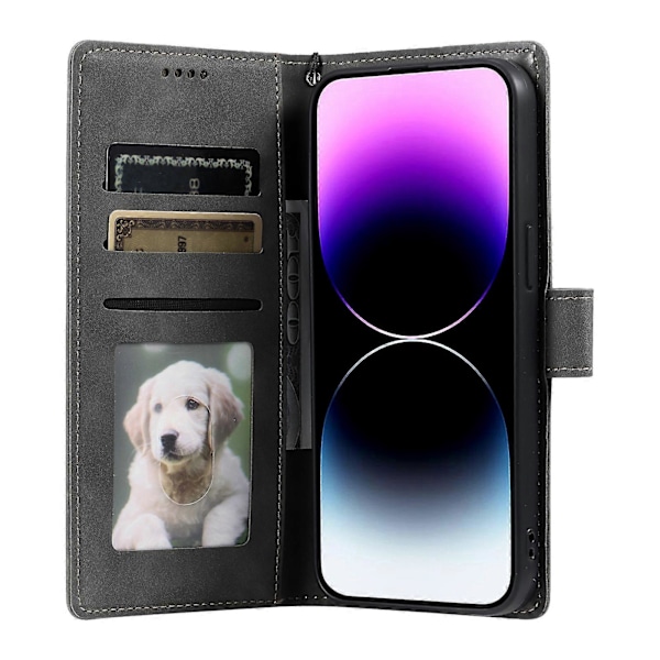 Compatible with iPhone 14 Pro Case Leather Wallet Embossed Totem Skin Feel Phone Cover - Image 2