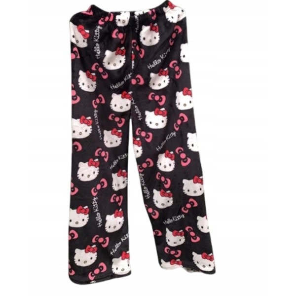 HelloKitty Flannel Pajamas for Women, Plush Thick Insulation, Compatible with HelloKitty, Black Pink, Size M - Image 1
