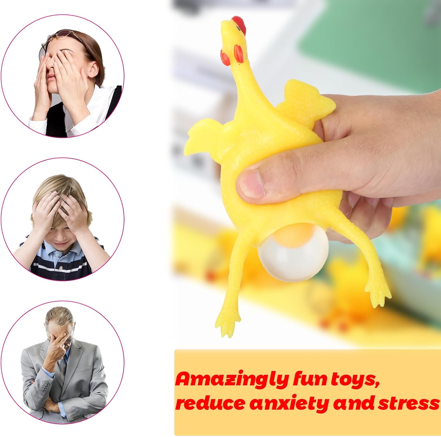 Stress Relief Squeeze Toy Laying Hen Ventilation Chicken Keychain, Trick Yux Compatible - Image 7
