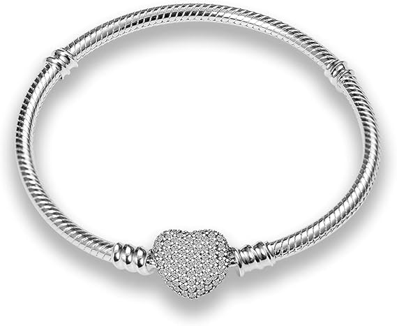 925 Silver Heart Charm Bracelet for Women, Compatible with All Jewelry Brands, Christmas Birthday Mother's Day Gift - Image 1