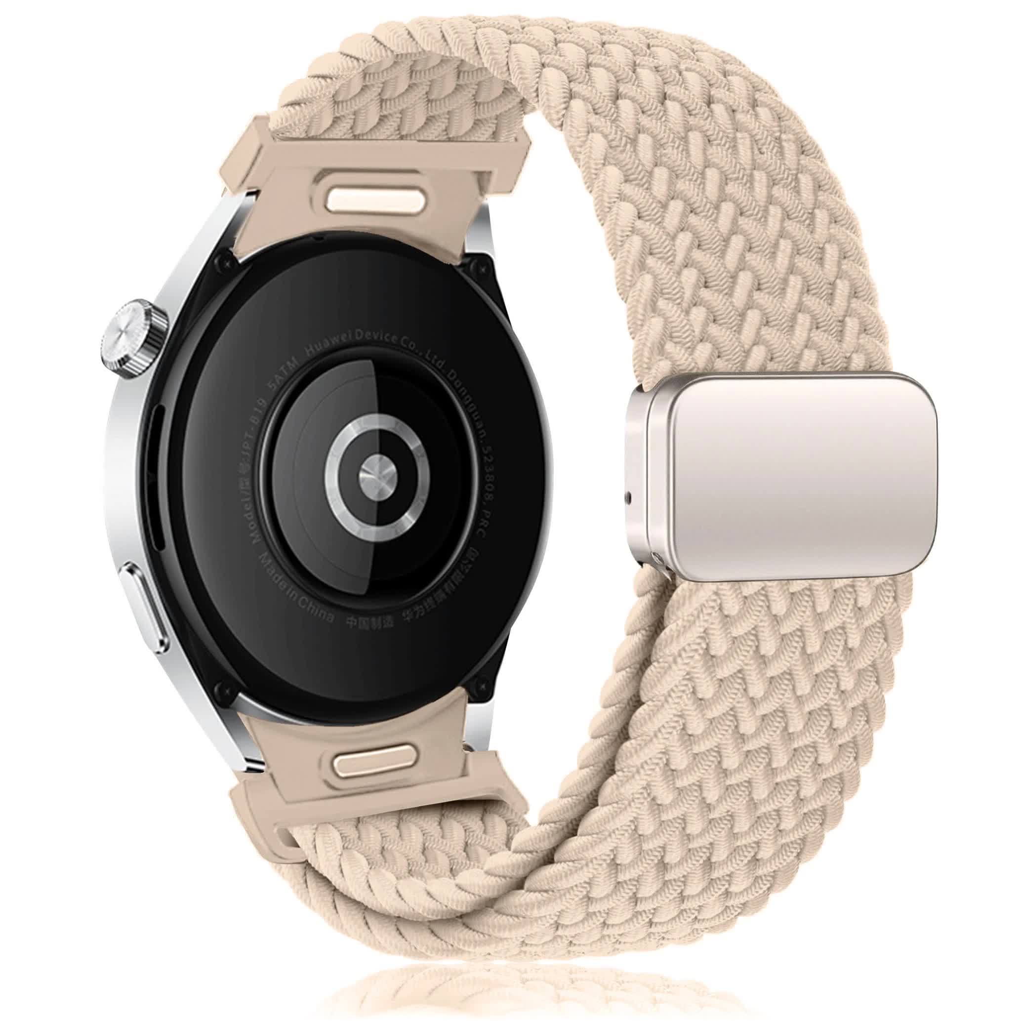 Compatible with Samsung Galaxy Watch 6 5 Pro 4 Classic Magnetic Braided Bracelet 40mm 44mm 45mm 47mm 43mm No Gap Milk Tea Color - Image 1