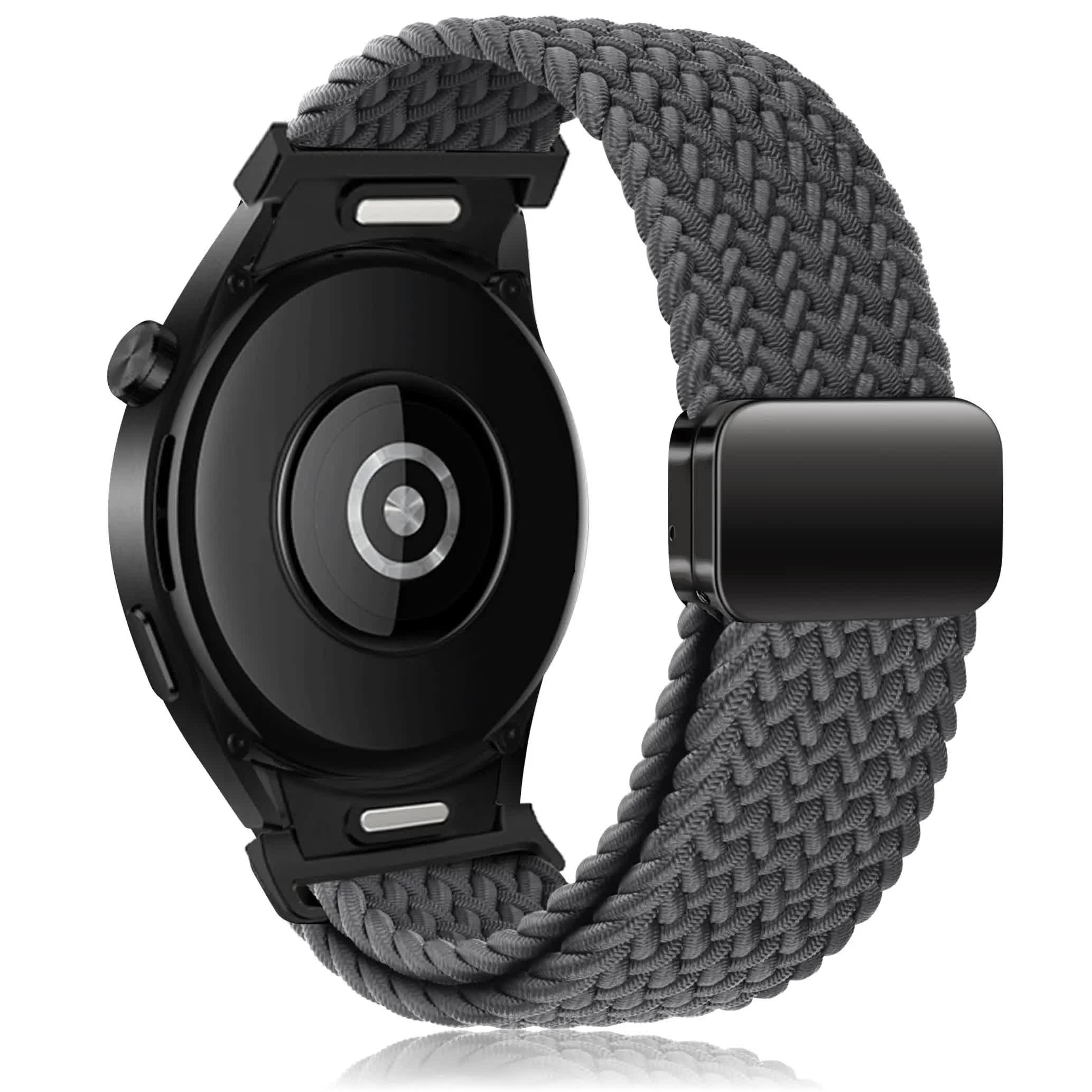 Compatible withSamsung Galaxy Watch 6 5 4 Classic Pro Magnetic Braided Strap 40mm 43mm 44mm 45mm 47mm Space Gray Band - Image 1