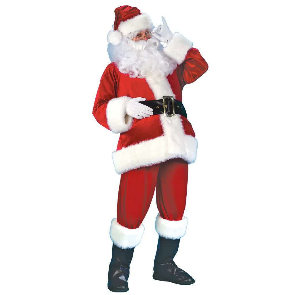 Santa Claus Costume 7 Parts Complete Set for Adults Cosplay with Elf XL 180-195cm - Image 1