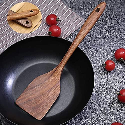 Wooden Spatulas Set of 2 30cm Cooking Utensils - Image 2