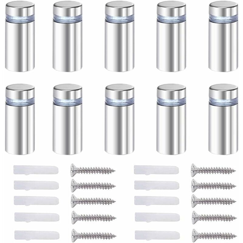 Stainless Steel Spacer Screws 12X40mm for Glass Advertising Axis Mounting with 20x Screws and Accessories - Image 1