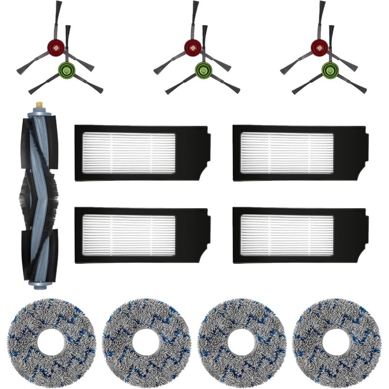 Ecovacs Filter Brush Cloth Replacement Accessory Kit 15 Pieces Compatible with DEEBOT T20 T10 X1 Omni Turbo Plus Robot Vacuum Cleaner - Image 1