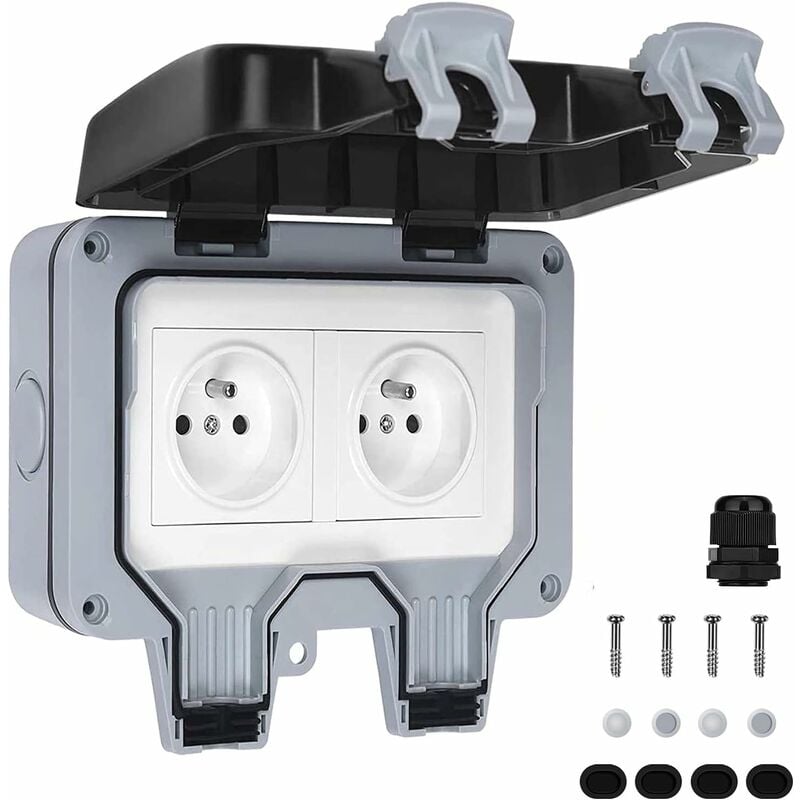 Outdoor IP66 Waterproof Double Power Socket 16A - Image 1