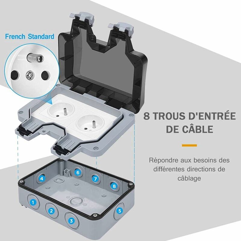 Outdoor IP66 Waterproof Double Power Socket 16A - Image 3