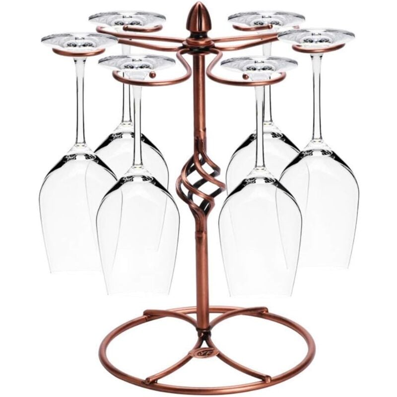 Wine Glass Rack Holds 6 Compatible with Drying Storage 1pc - Image 1