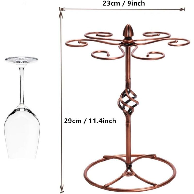 Wine Glass Rack Holds 6 Compatible with Drying Storage 1pc - Image 2