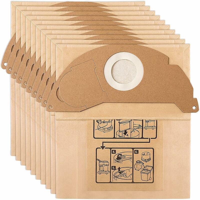 10 Replacement Filter Bags for Kärcher WD2 MV2 6.904-322.0 WD2250 A2004 A2054 Vacuum Cleaner - Image 1