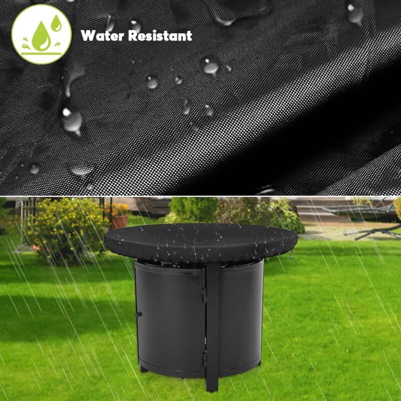Fire Pit Protective Cover, Anti-UV 420D Round Protective Cover for Fire Pit Protection and Waterproof for Patio Fire Pit for Thin Grills, Fire Pit - Image 3