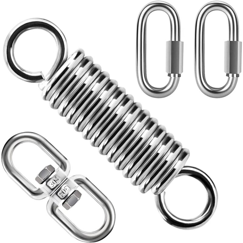 Spring Suspension with 360° Swivel Hooks and Carabiners, Spring Suspension for Hanging Chair Yoga Sandbag, Load 200 kg (Spring Suspension) - Image 1