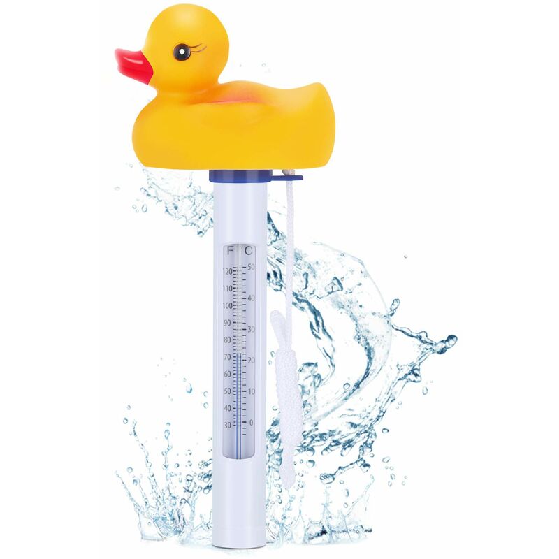 Floating Duck Style Pool Thermometer with String for Outdoor Indoor Pools Hot Tubs Spas - Image 1