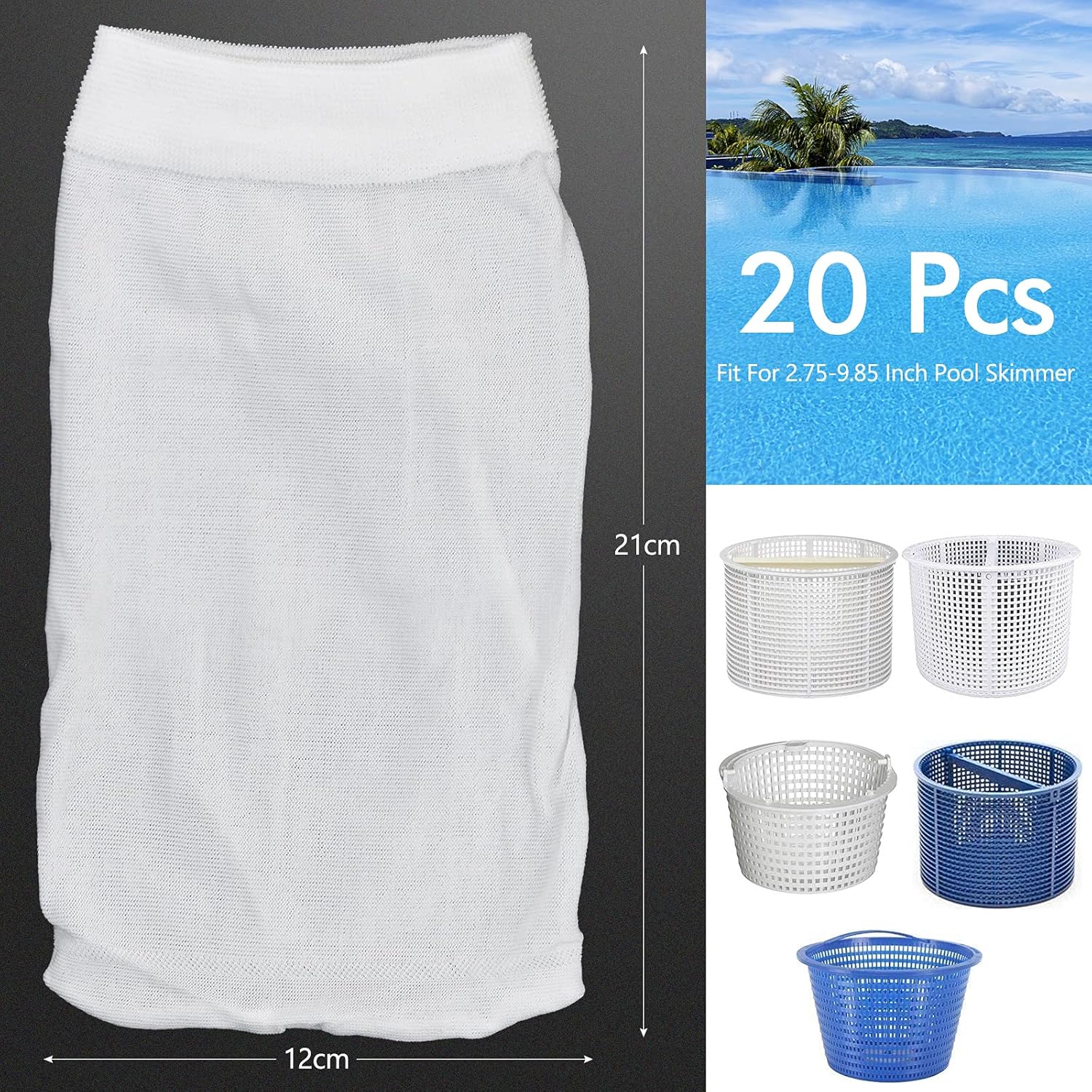 20 pcs Pool Skimmer Socks Pool Filter Sock for - Image 2
