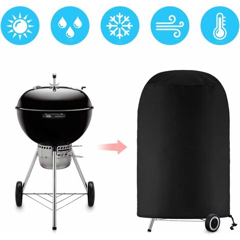 Grill cover, round grill cover, grill cover tarpaulin, grill cover tarpaulin waterproof anti-UV protection (70 x 70 cm), - Image 2