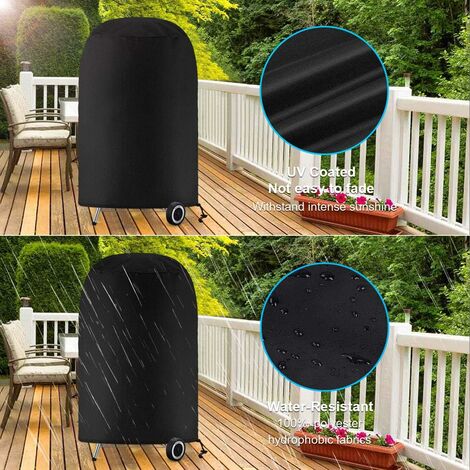Grill cover, round grill cover, grill cover tarpaulin, grill cover tarpaulin waterproof anti-UV protection (70 x 70 cm), - Image 5