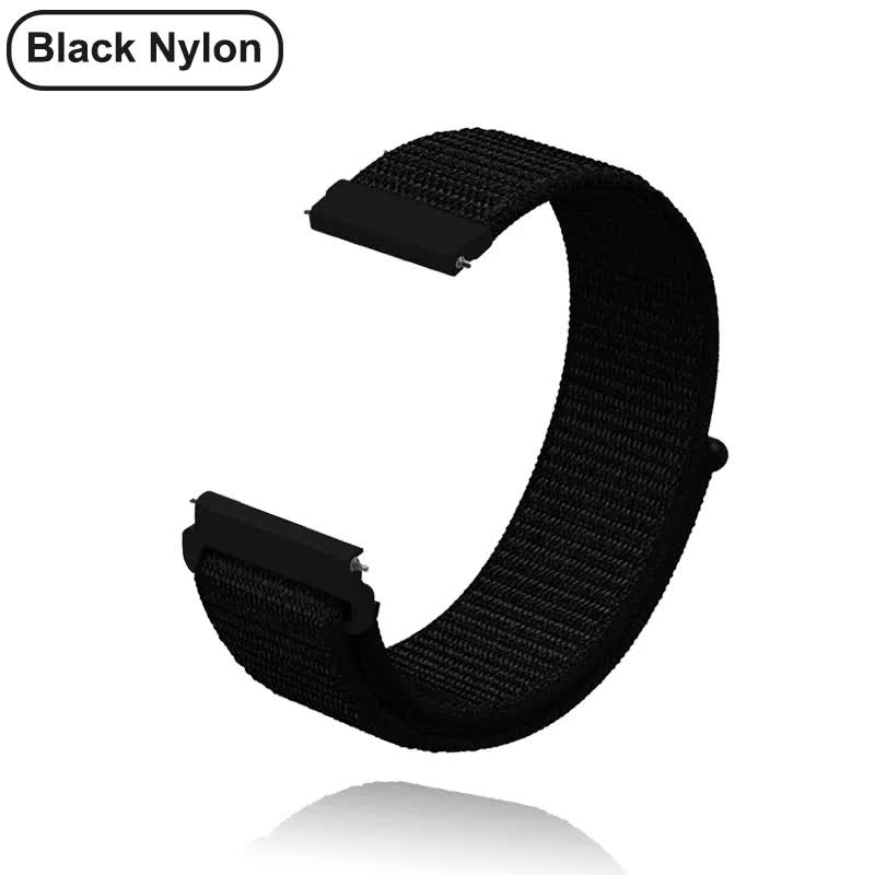 New 18mm 20mm 22mm Watch Strap for Garmin Venu 2S Bracelet Vivoactive 3 4S 4 Forerunner 245 645 Galaxy Watch 4 Classic 42 46mm Black Nylon 20mm - Image 1