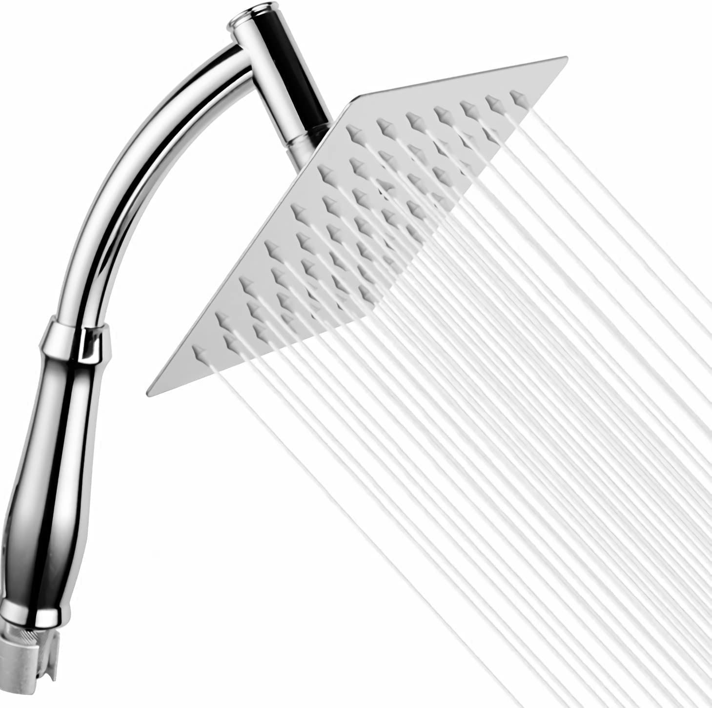 Rain Shower Head High Pressure Large Square Chrome Finish Universal Replacement Shower Accessories - Image 1