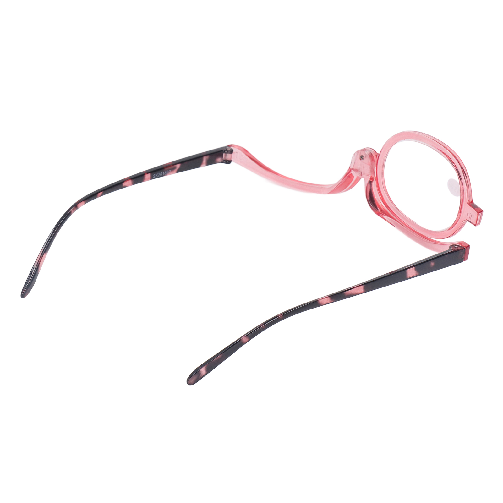 Magnifying Cosmetic Glasses Lightweight Foldable Rotating Single Lens +3.00 Pink for Women - Image 4