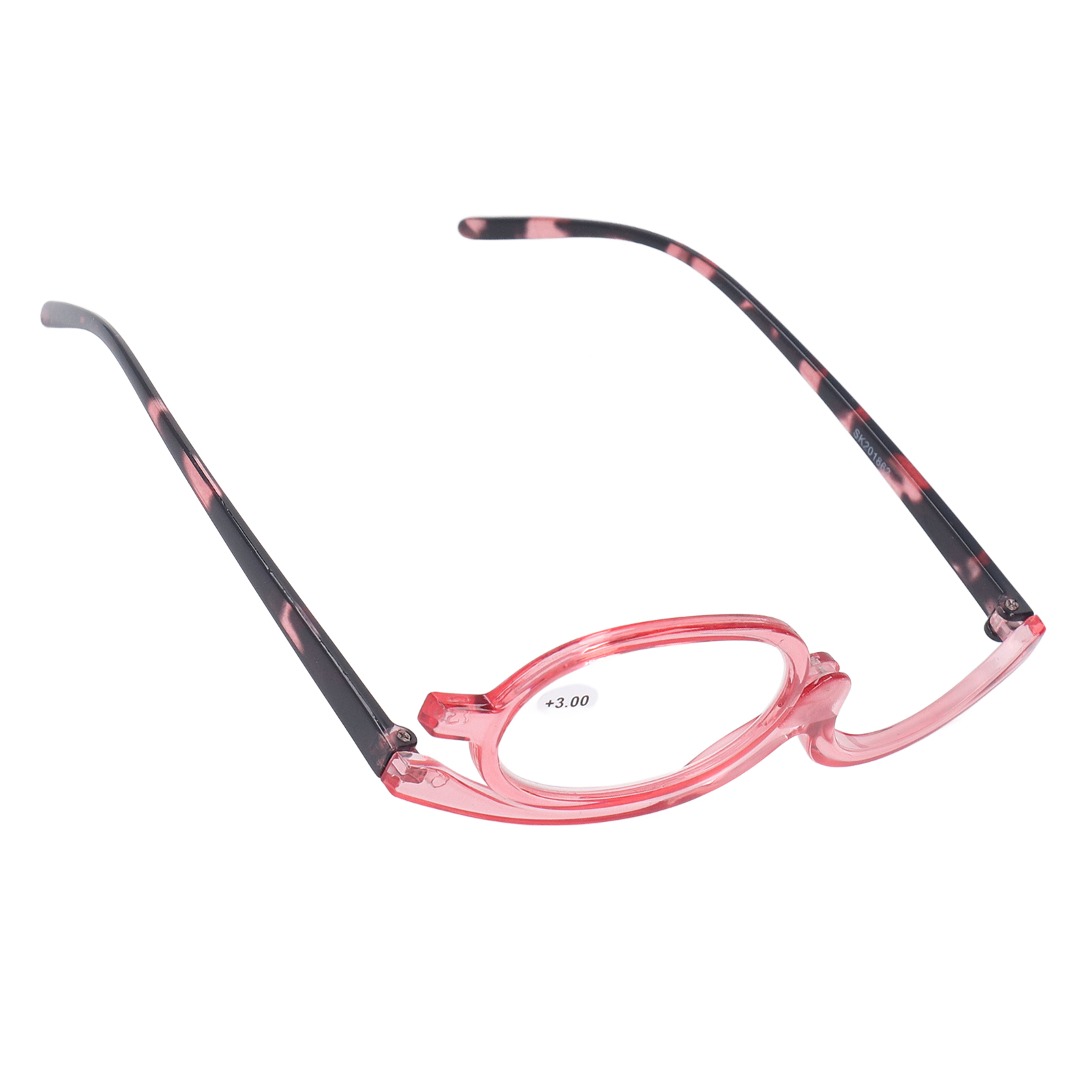Magnifying Cosmetic Glasses Lightweight Foldable Rotating Single Lens +3.00 Pink for Women - Image 8