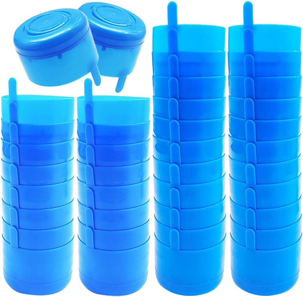 40 Pcs Non Spill Caps,Anti Splash Bottle Caps,Replacement Water Bottle Snap On Cap,Reusable Non-Spill Cap for 55 mm 3 and 5 Gallon Water Jugs - Image 1