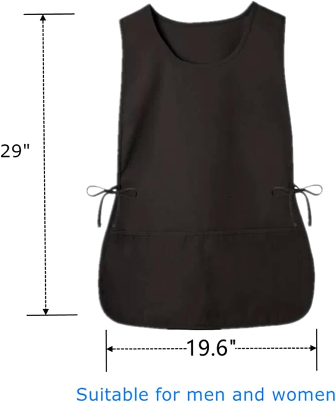 6 Pack Cobbler Apron for Women Men, Universal Adult Smock Aprons with 2 Pockets, Black Waterproof Cleaning Apron for Painting, Work, Hairstylist, Housekeeping, Kitchen, Unisex - Image 2