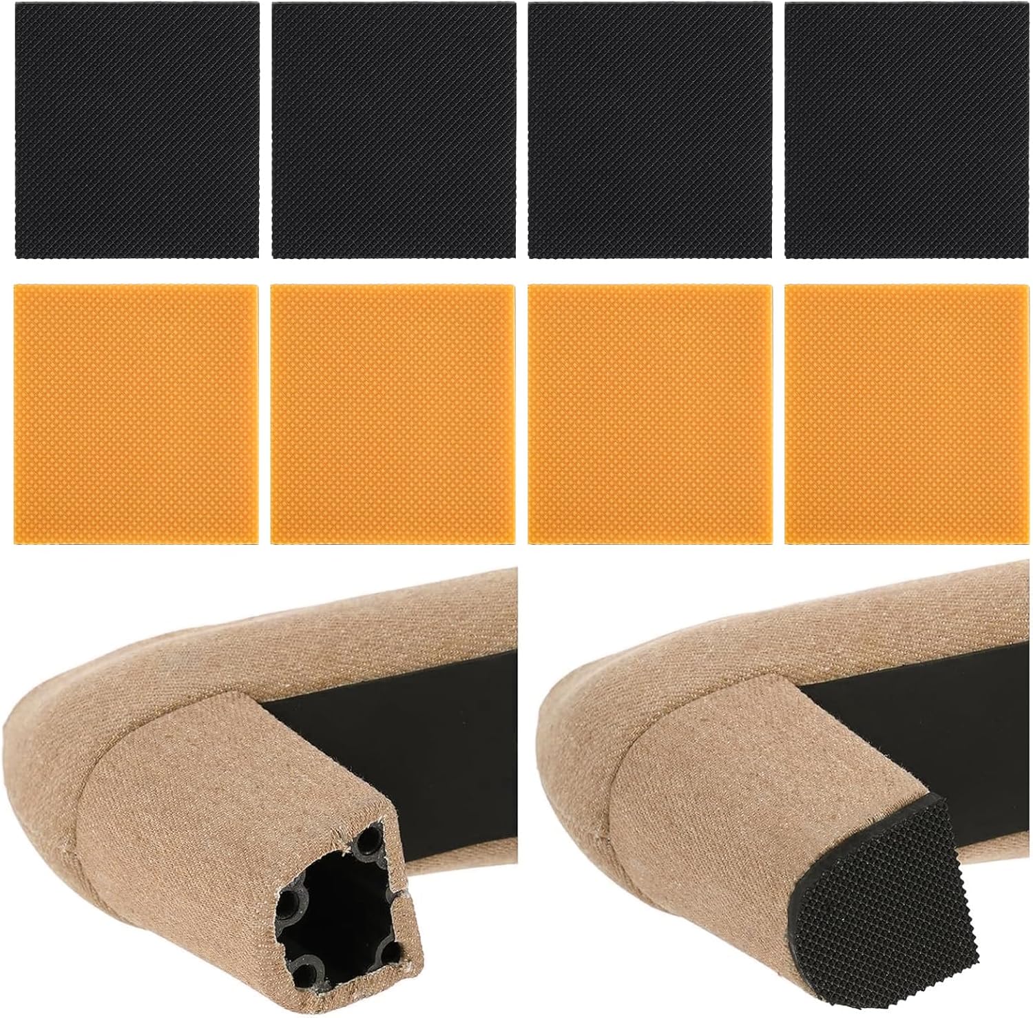 8pcs High Heels Patch Square Sole Repair Tips Rubber Boot Heel Replacement Sole Protectors Non-Slip Heel Replacements High Heel Tread Pad(2.44