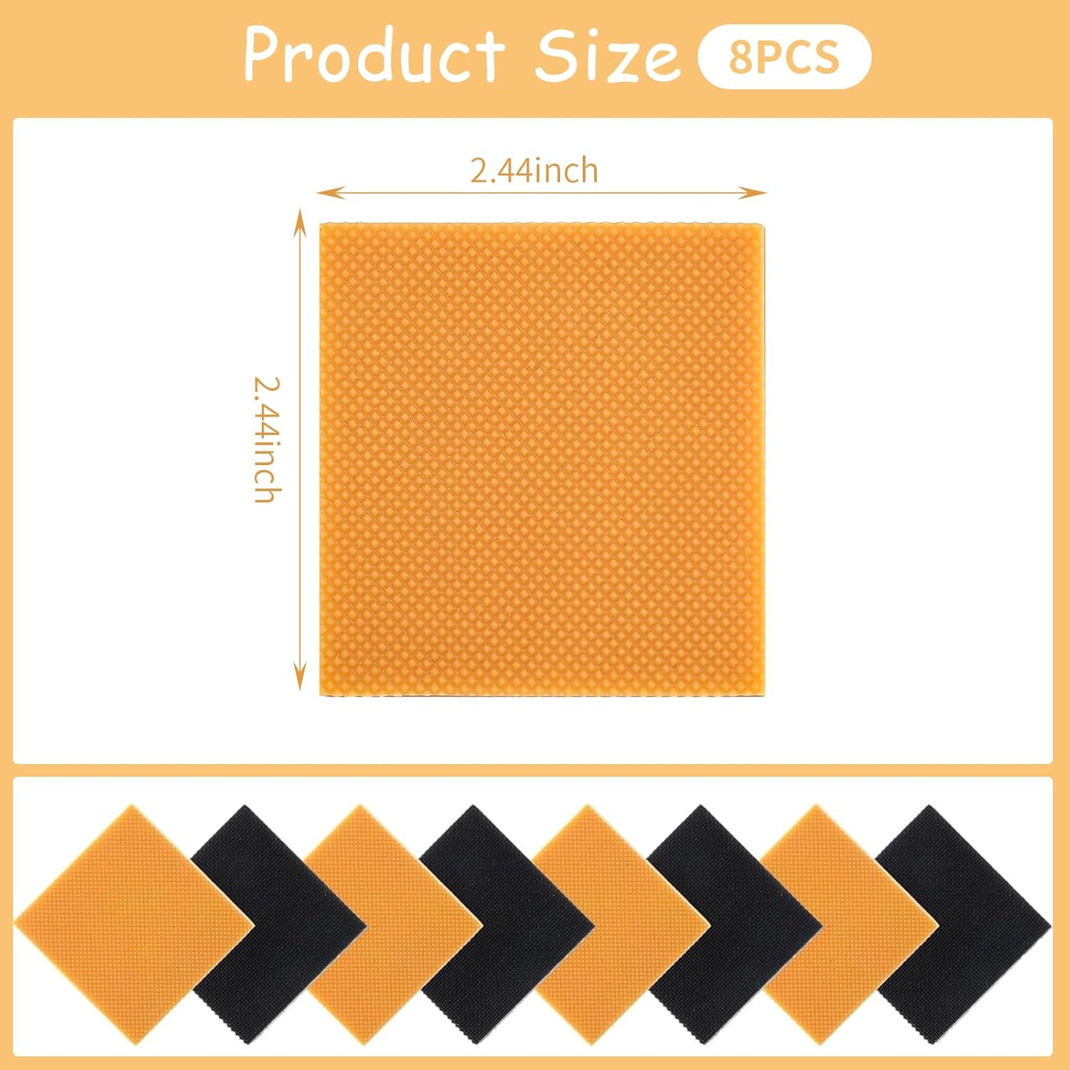 8pcs High Heels Patch Square Sole Repair Tips Rubber Boot Heel Replacement Sole Protectors Non-Slip Heel Replacements High Heel Tread Pad(2.44