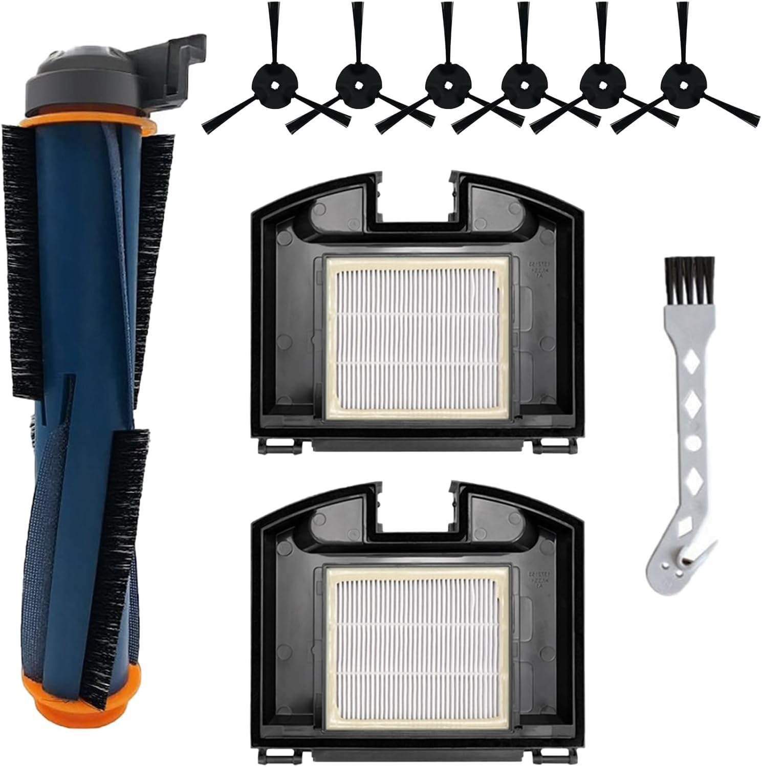 10 Pack Replacement Parts Set for Shark RV2310 Matrix Robot Vacuum Cleaner 1 Main Brush 2 HEPA Filters 6 Side Brushes 1 Cleaning Brush - Image 1