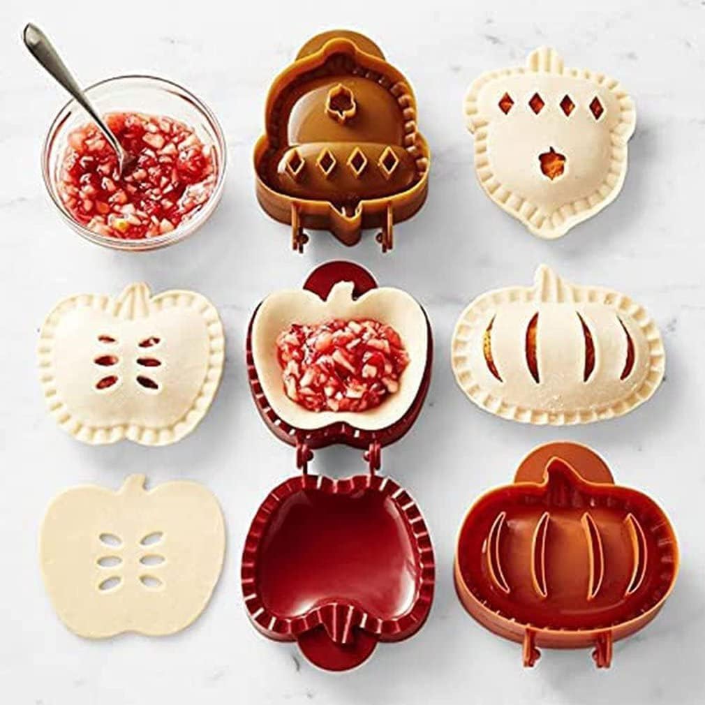 Fall Hand Pie Molds Apple, Acorn & Pumpkin, Fall Hand Pie Molds Set of 3, Mini Pie Mould Dough Press Mold Tool, Perfect Kitchen Tools Accessories for Hand Pies, Pierogi, Ravioli, Calzone & Empanada - Image 2