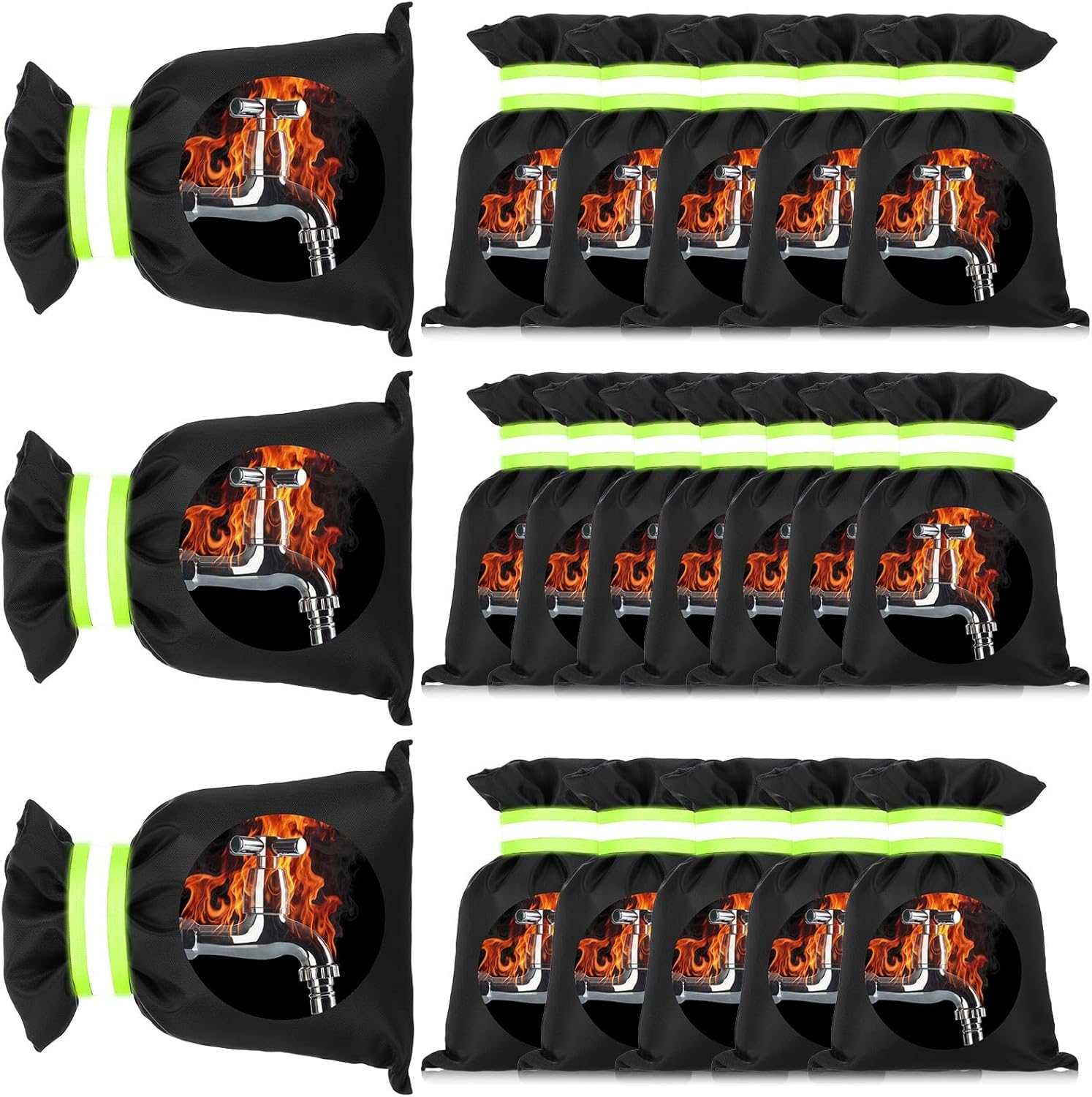 20 Pack Outdoor Faucet Cover for Winter 8.2 x 5.9 Inch Garden Socks with Reflective Strips Freeze Protection Pipe Insulation Reusable Wall Taps Outside - Image 1