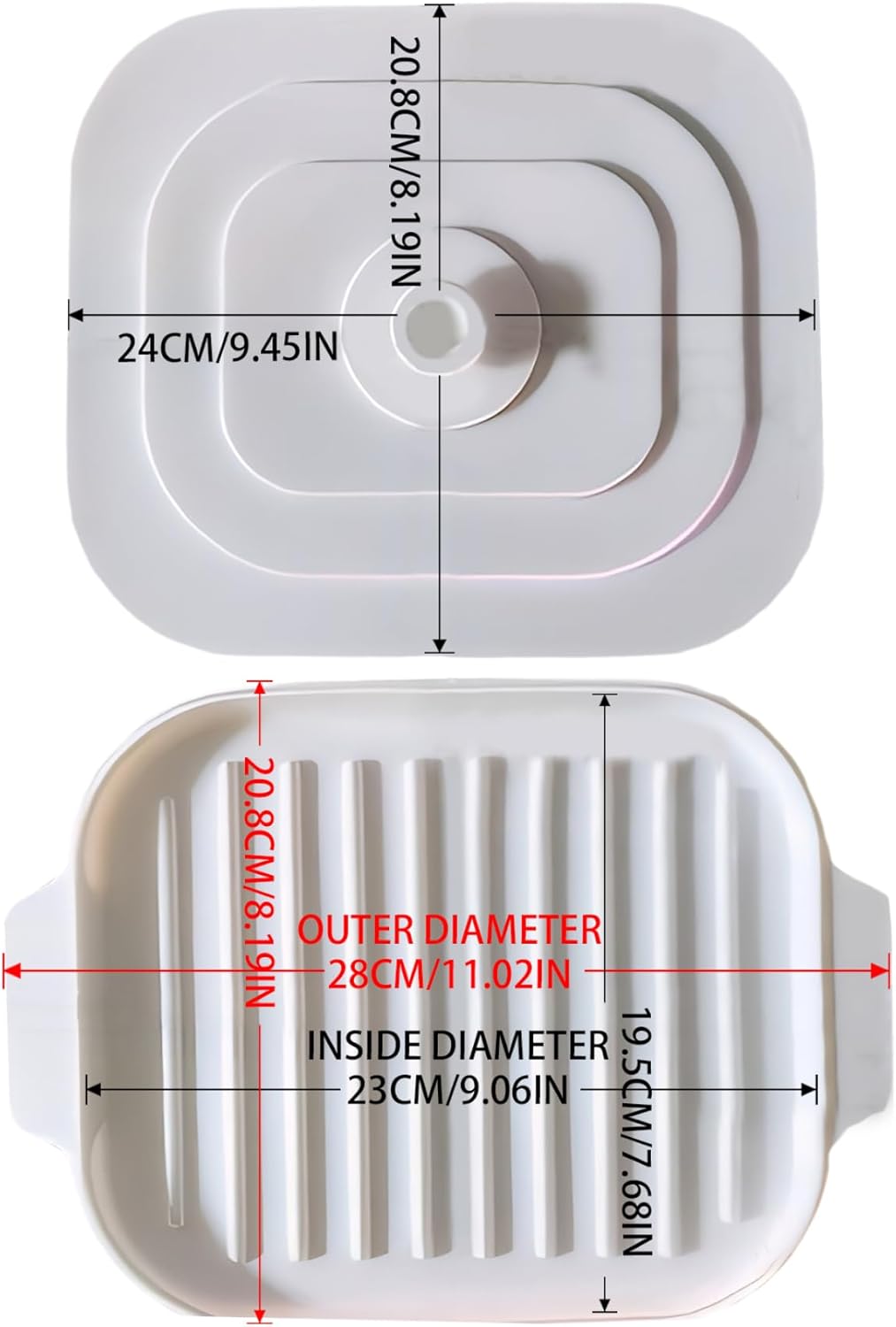 Microwave Bacon Cooker, 11x8.2inch Silicone Microwavable Bacon Grill with Lid & Handles, Bacon Tray for Microwave Cooking - Image 4