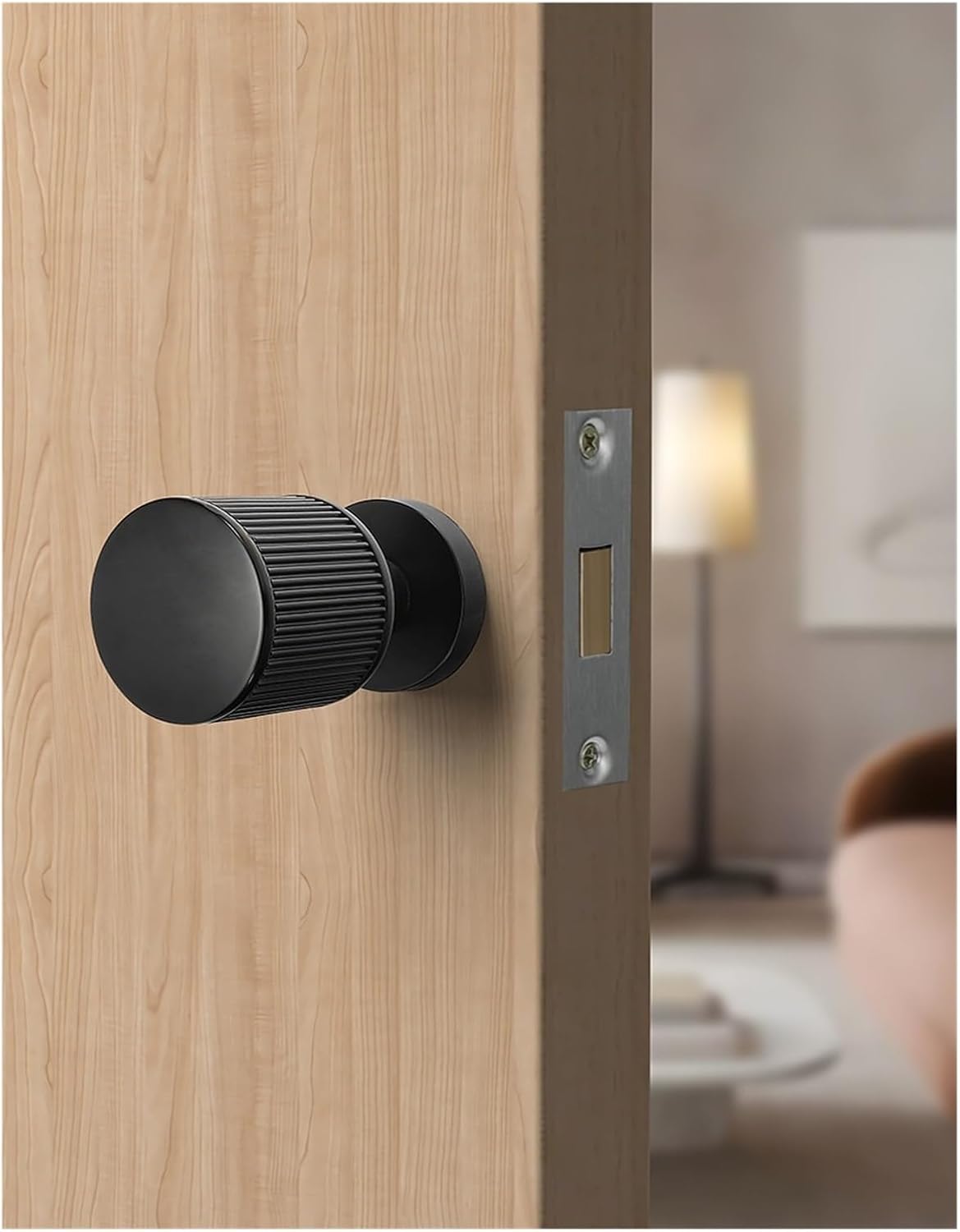 [Special for Invisible Doors] Black Minimalist Invisible Door Lock Hidden Single-Sided Handle Secret Room Secret Door Background Wall Lock(Black) - Image 1