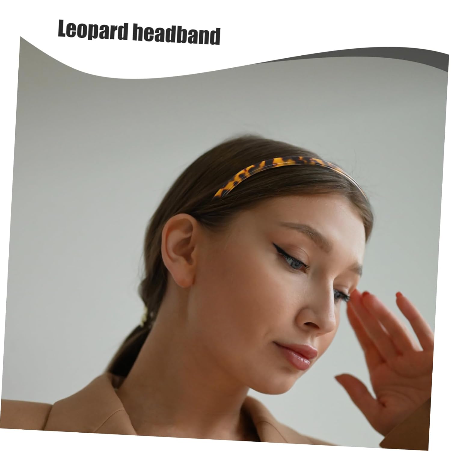 Healifty Leopard Print Thin Headband for Women Stylish Hair Decoration Flexible Fit Party Hairband for Hair and Everyday Wear - Image 4