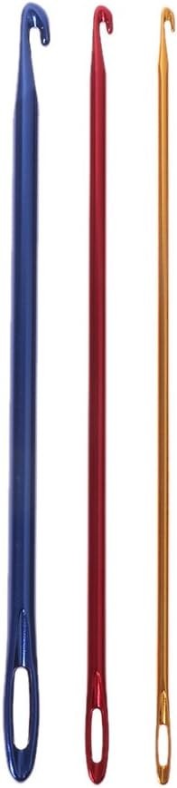 Afghan Aluminium Crochet Hook Knitting Needle Hand Knit Tool with Threading Hole - Image 1