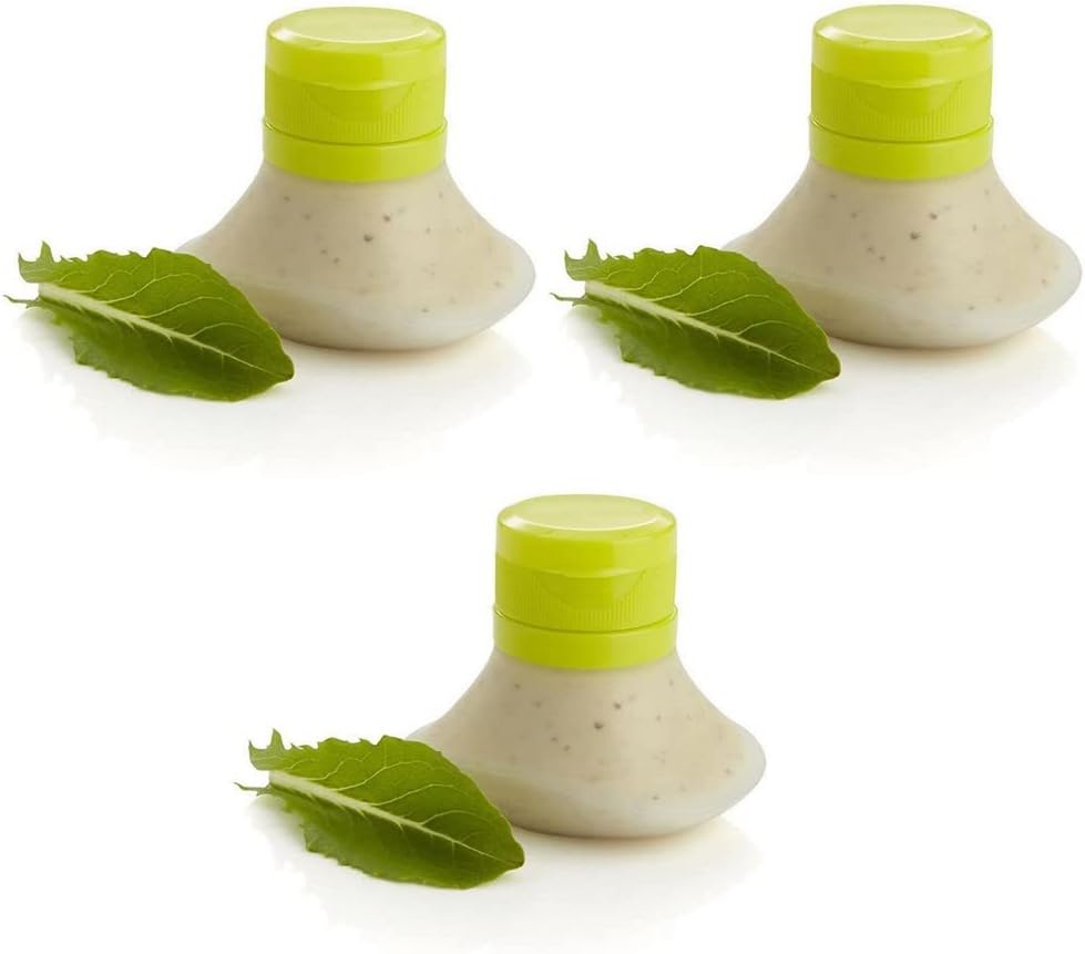 Portable Salad Dressing Containers set of 3- Silicone Squeeze Bottle Leak Proof Cap Kitchen Tool Mini Food Storage Containers Small Dip Condiment - Image 1