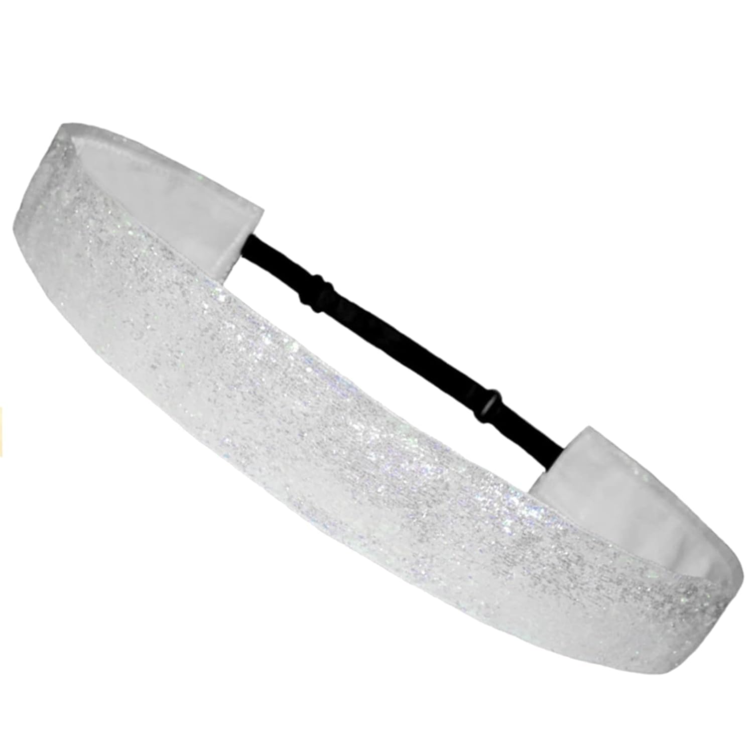 Glitter Headbands Adjustable Non-Slip Head Bands Cute Elastic Hair Accessories For Gymnastics-Sparkly Hair Bands Gifts Stretch Fashion Headbands For Women, White - Image 1