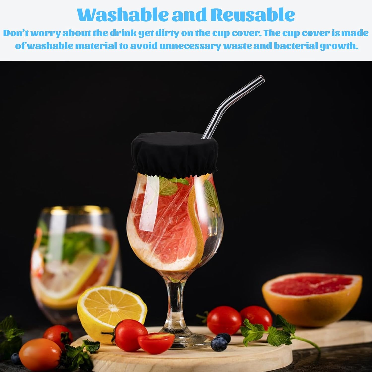 15Pcs Drink Cover Scrunchies with Straw Hole, Reusable Spiking Prevention Scrunchie Cup Drinks Protection Bottle Cap Washable Elastic Protector for Women Girl Bar Club Party - Image 4