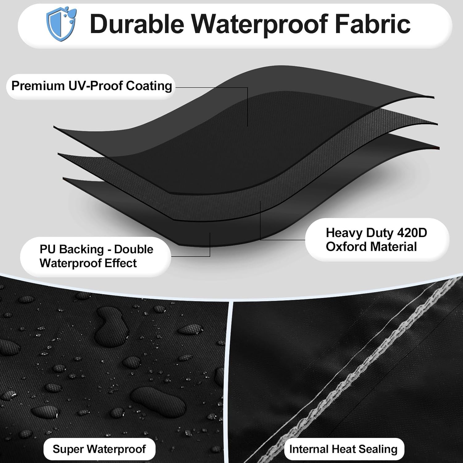 OutdoorLines Waterproof Outdoor Patio Heater Covers with Zipper and Storage Bag, Dust-proof UV-Resistant Windproof Propane Heavy Duty Heater Cover for Standing Heater, 1 Pack-89Hx33Dx19B inch Black - Image 2