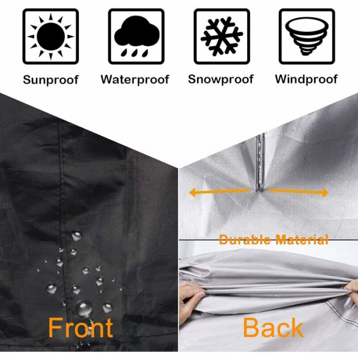 122cm x 46cm Round Waterproof Fireplace Cover with Drawstring - Image 4