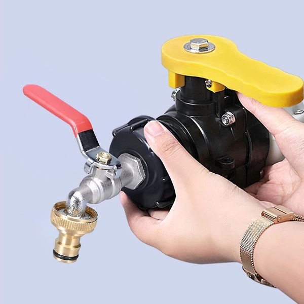 1000l tank tap with garden hose adapter, S60x6 IBC tap connection - Image 4