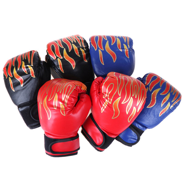 Compatible Boxing Gloves for Children Junior Youth Sparring Training Kickboxing Red Blue One Size - Image 2