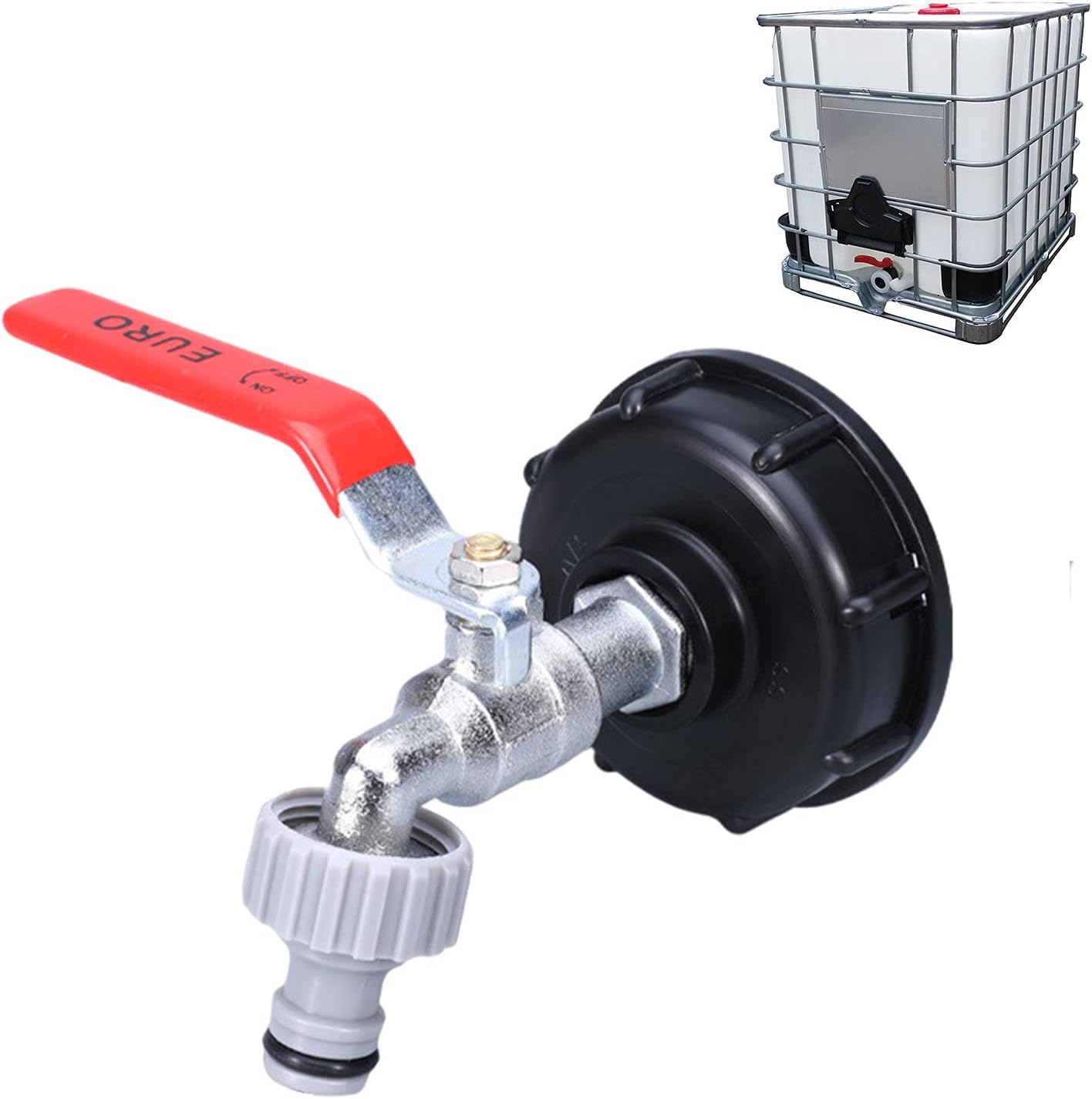 IBC Faucet Connector S60X6 1000L Tank Faucet with 1/2\ - Image 1