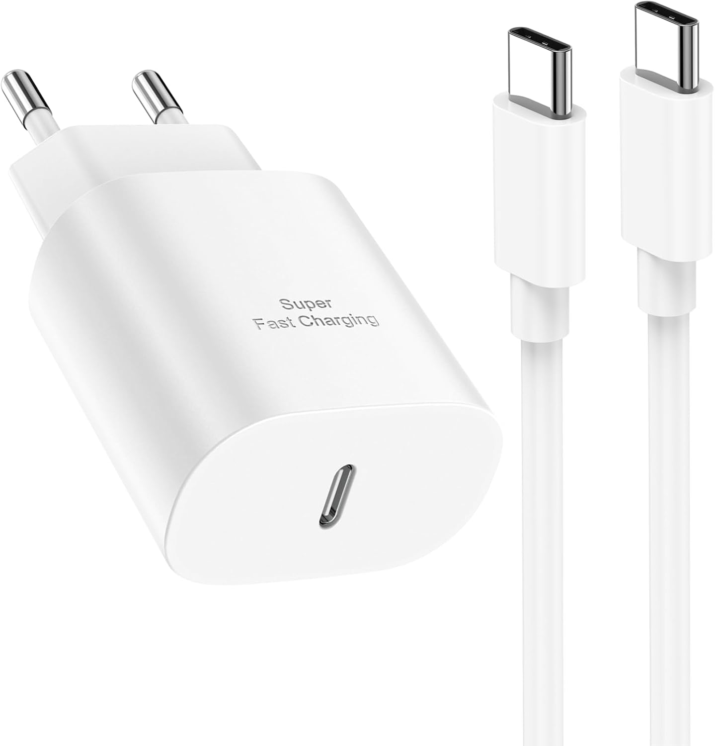 25W USB C Fast Charger with 2m Cable Compatible with Samsung Galaxy S25 S24 Ultra S23 S22 Ultra S22 Plus S21 FE 5G S20 S10 S9 A52S A55 5G A13 Note20 - Image 1