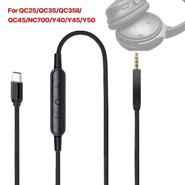 USB-C to 2.5mm Male Audio Cable Compatible with Bose QC25 QC35 QC35 II QC45 Headphones with Microphone - Image 2